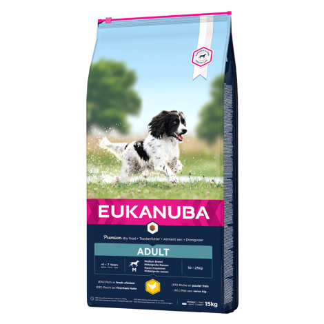 Eukanuba Adult Medium Breed kuřecí - 15 kg