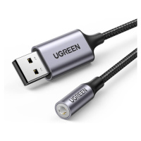 UGREEN CM477, audio adaptér USB na mini jack 3,5 mm AUX (šedý)