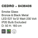 NOVA LUCE závěsné svítidlo CEDRO kouřové sklo bronz a černý kov E27 5x12W 230V IP20 bez žárovky 