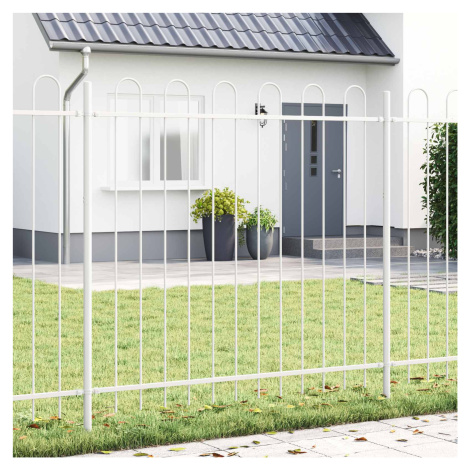 vidaXL Zahradní plot 4 pcs Bílá 6,8 x 1 m Práškově lakovaná ocel