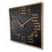 Designové nástěné hodiny v luxusní kombinaci dřeva a černé barvy 60 cm