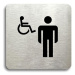 Accept Piktogram "WC muži, invalidé" (80 × 80 mm) (stříbrná tabulka - černý tisk bez rámečku)