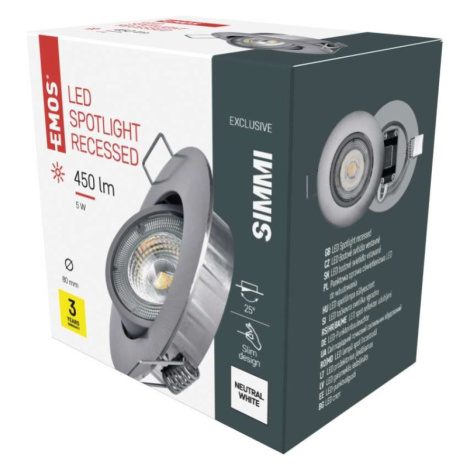 LED bodové svítidlo SIMMI 8 cm, 5 W, neutrální bílá EMOS