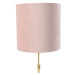 Stolní lampa zlatá / mosazná s růžovým sametovým odstínem 25 cm - Parte