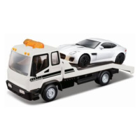 Bburago 1:43 STR FIRE Flatbed Tow Truck, w/Jaguar F-Type R Dynamic (V6)