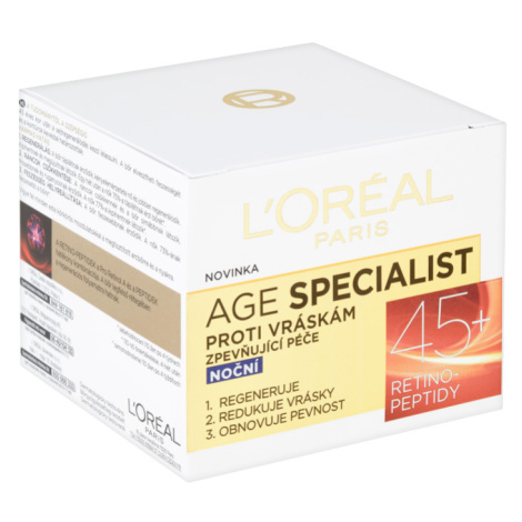 L'Oréal Paris Age Specialist 45+ zpevňující péče proti vráskám noční 50ml
