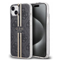 Pouzdro Guess Iml 4G Gold Stripe Pro Iphone 15 Plus 14 Plus Černé