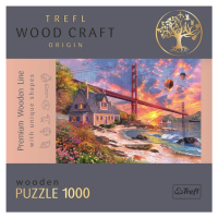 Dřevěné puzzle Západ slunce nad Golden Gate 1000 dílků