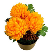 DOMMIO Dušičková mísa s oranžovými chryzantémami 23 × 22 cm