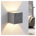 Lindby Nástěnné svítidlo Lindby Nellie, šedá barva, beton, šířka 11,5 cm