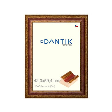 DANTIK rámeček 42 × 59,4, HRAD červený plexi čiré