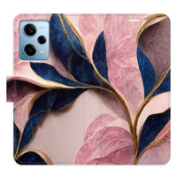 iSaprio flip pouzdro Pink Leaves pro Xiaomi Redmi Note 12 Pro 5G / Poco X5 Pro 5G