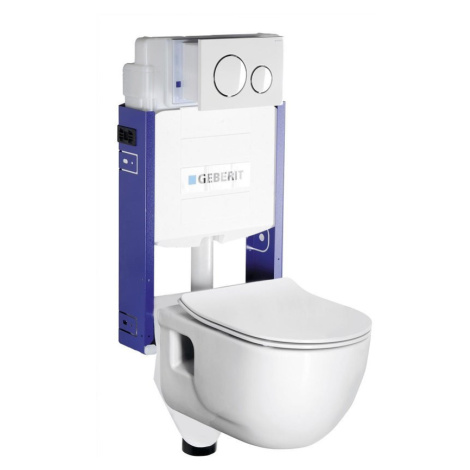 Sapho WC SADA závěsné WC Brilla s nádržkou a tlačítkem Geberit, pro zazdění bílá WC-SADA-14