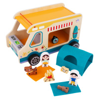 Tooky Toy Dřevěný karavan s příslušenstvím Tooky