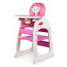 ECOTOYS Dětská jídelní židle 2v1 Animals růžová