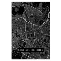 Mapa Santiago De Chile black, 26.7 × 40 cm