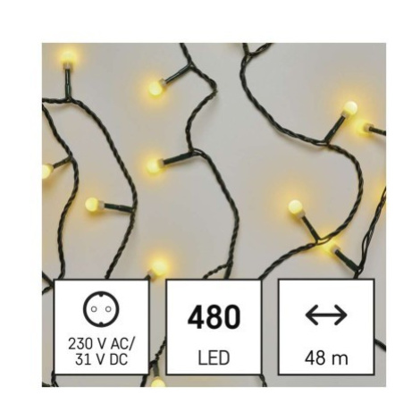 EMOS Světelný LED řetěz Cherry s časovačem 48 m teplá bílá