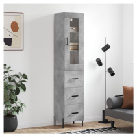 vidaXL Skříň highboard betonově šedá 34,5x34x180 cm kompozitní dřevo