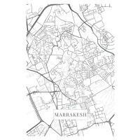 Mapa Marrakech white, (26.7 x 40 cm)