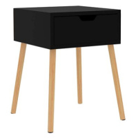 SHUMEE Noční stolek černý s vysokým leskem 40 × 40 × 56 cm dřevotříska, 326809