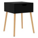 SHUMEE Noční stolek černý s vysokým leskem 40 × 40 × 56 cm dřevotříska, 326809