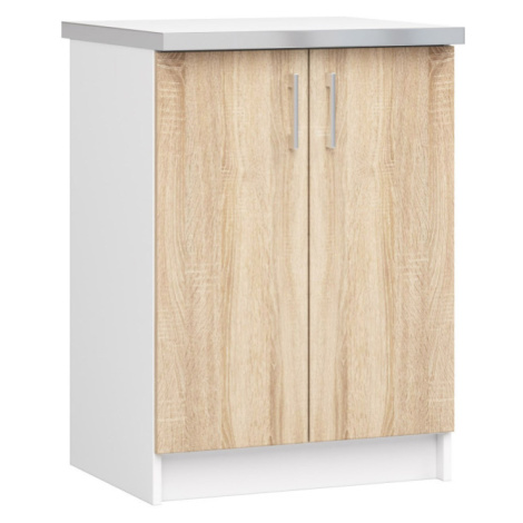 Spodní kuchyňská skříňka s deskou LIMA S60 bílá / dub sonoma
