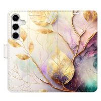 iSaprio flip pouzdro Gold Leaves 02 pro Samsung Galaxy S24