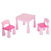 Dětská sada ELSIE stoleček + dvě židličky, růžová