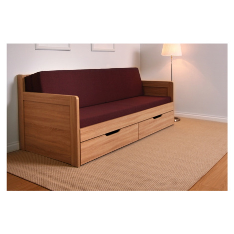 BMB Postel TANDEM KLASIK s područkami - Průběžný Buk Rozměr: 90/180x200 cm, Provedení rohů: Rovn