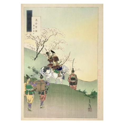 Gekko, Ogata - Obrazová reprodukce Yoshiie Ason: 'The Barrier at Nakoso', (26.7 x 40 cm)