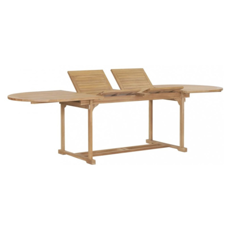 Rozkládací zahradní stůl 180–280x100x75 cm masivní teak oválný