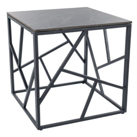 Přístavný stolek ISCODO 4 šedý mramor/černá