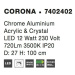 NOVA LUCE závěsné svítidlo CORONA chromovaný hliník akryl a křišťál LED 12W 230V 3000K IP20 7402