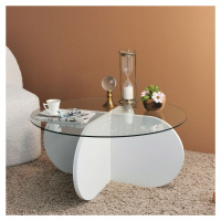 Kalune Design Konferenční stolek BUBBLE bílý/čiré sklo