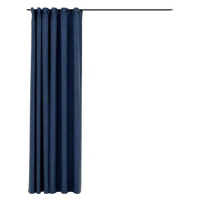 SHUMEE Zatemňovací závěsy s háčky vzhled lnu, 290 × 245 cm, modré