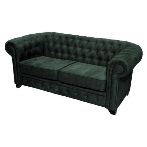 Livetastic POHOVKA CHESTERFIELD, dřevo, textil, kompozitní dřevo, tmavě zelená