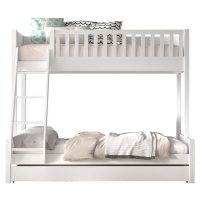 Bílá patrová dětská postel z borovicového dřeva s úložným prostorem 140x200/90x200 cm SCOTT – Vi