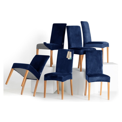 Restilo Napínací potah na židli s opěradlem SENTO 6 ks indigo