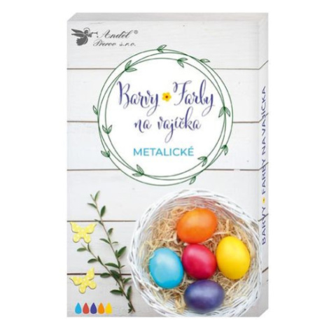 Barvy na vajíčka gelové metalické, 5 ks v balení MFP paper