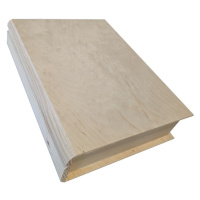 91429 Dřevěná krabička ve tvaru knihy, 34,5 x 8 x 25 cm
