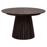 Estila Moderní kulatý jídelní stůl Davidson rozkládací tmavě hnědý 120-200cm