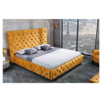 LuxD 28459 Designová postel Laney 180 x 200 cm hořčicový samet