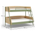 Studentská patrová postel 90x200cm-120x200cm habitat - dub/zelená