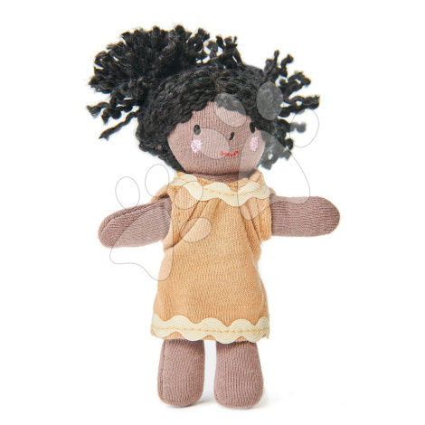 Panenka hadrová Mini Gigi Doll ThreadBear 12 cm z měkkého úpletu z bavlny s černými vlásky ThreadBear design