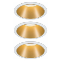 PAULMANN Vestavné svítidlo LED Cole 3x6,5W bílá/zlatá mat 3-krokové-stmívatelné 2700K teplá bílá