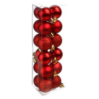 Atmosphera Plastové vánoční baňky, červené, O 3 cm, 18 ks.