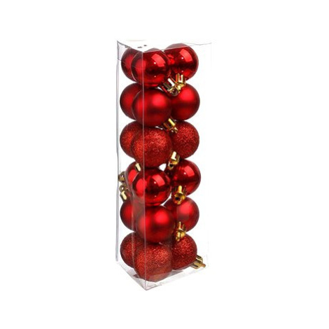 Atmosphera Plastové vánoční baňky, červené, O 3 cm, 18 ks.