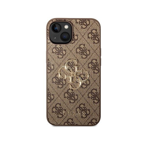 Guess PU 4G Metal Logo Zadní Kryt pro iPhone 14 Brown