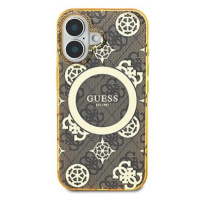 Guess IML 4G Peony MagSafe Zadní Kryt pro iPhone 16 Brown