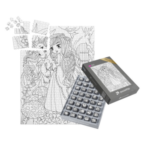 SMART SORTED® | Puzzle 1000 dílků „puzzleOMALOVÁNKY: Jednorožec a princezna 2“